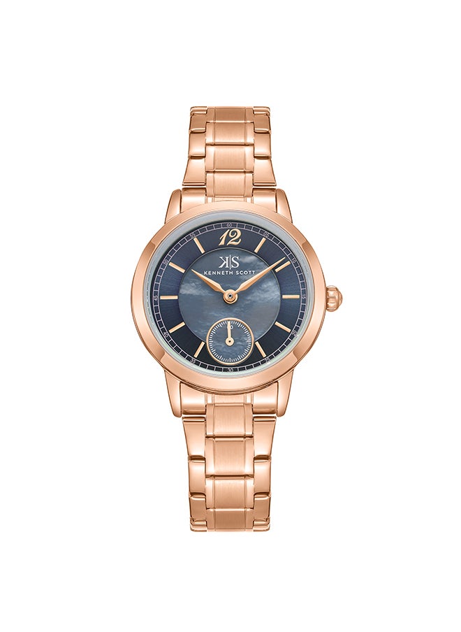 KENNETH SCOTT - Women's Analog Round Shape Stainless Steel Wrist Watch K23538-RBKML - 29 Mm - Image 1
