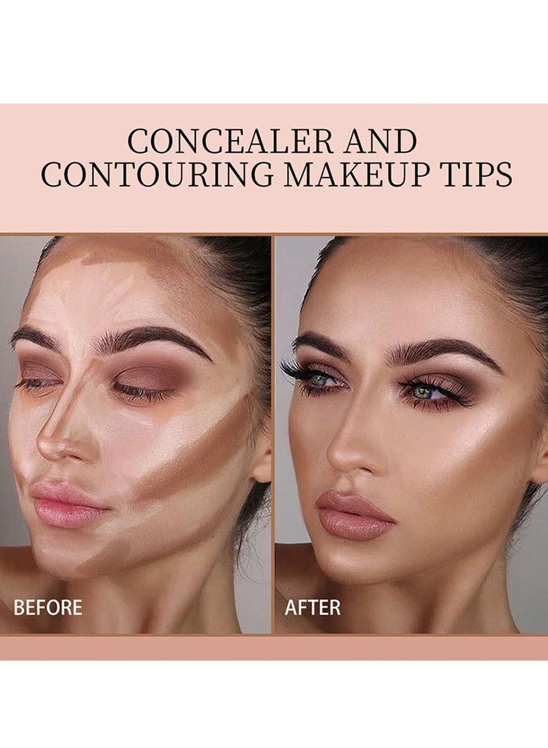 SYOSI مجموعة خافي العيوب المصححة 6 ألوان من SYOSI مع مرآة، مجموعة مكياج كونتور 6 في 1 لإخفاء عيوب الوجه وتصحيحها، أحمر خدود كونتور مع فرشاة للهالات السوداء وحب الشباب والبقع - Image 3