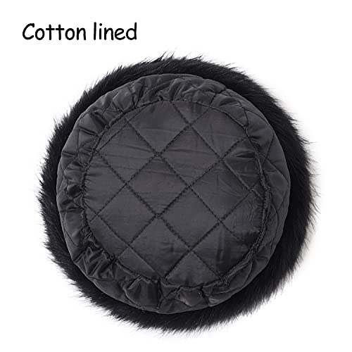 Dikoaina Faux Fur Cossack Russian Style Hat for Ladies Winter Hats for Women, Medium, Black - Image 5
