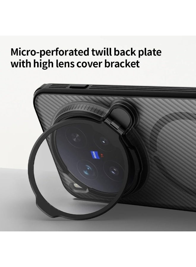 general Magnetic Case Compatible with Vivo X300 Pro 5G [Support Wireless Charging] Transparent Clear Camera Cover Lens Stand Holder Shockproof Back Cover for Vivo X300 Pro - Image 2
