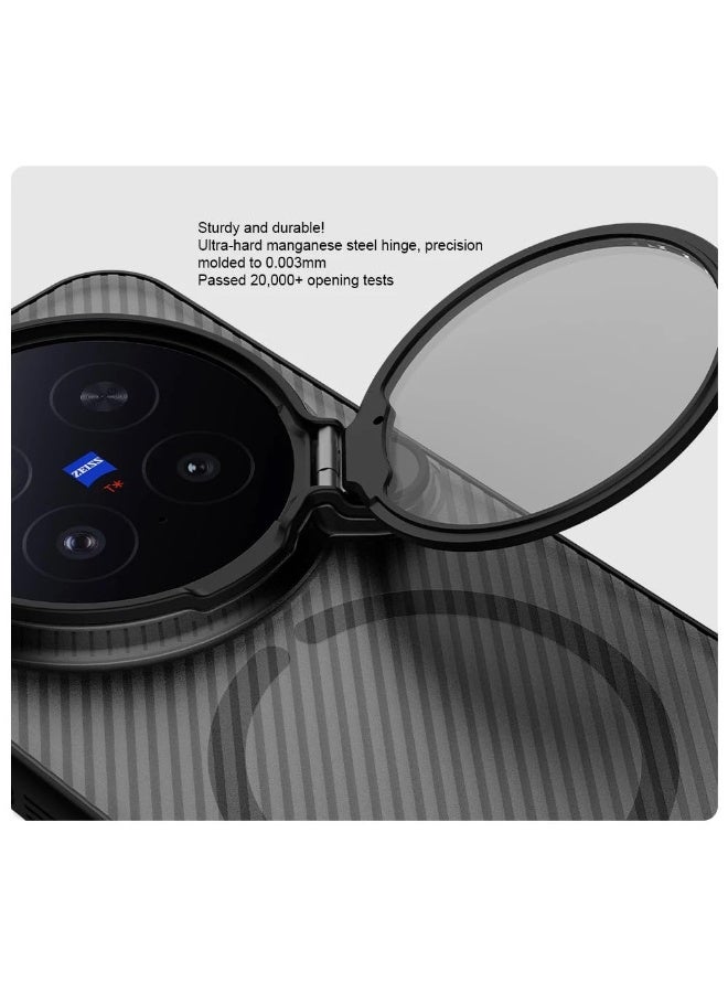 general Magnetic Case Compatible with Vivo X300 Pro 5G [Support Wireless Charging] Transparent Clear Camera Cover Lens Stand Holder Shockproof Back Cover for Vivo X300 Pro - Image 4