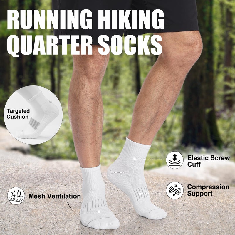 Lapulas Merino Wool Quarter Socks for Men Women, Hiking Running, Cushioned Compression Support, Thermal Thick, 5 Pairs - Image 3