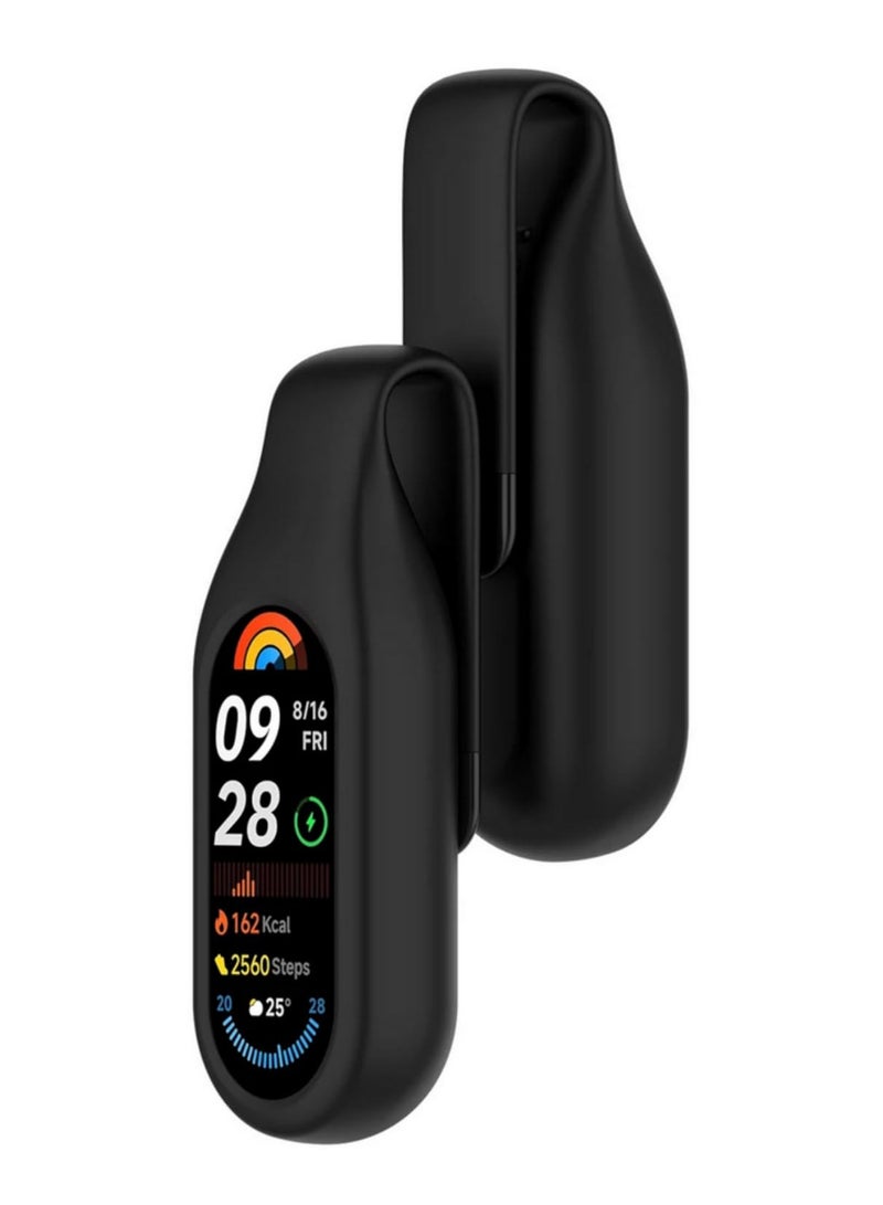 قطعة واحدة من غطاء سيليكون واقي ناعم لشريط شاومي 10/9/8-10NFC 9NFC 8NFC، مضاد للخدوش والسقوط، قابل للغسل، بتصميم مشبك آمن، مريح للارتداء، أسود - Image 3