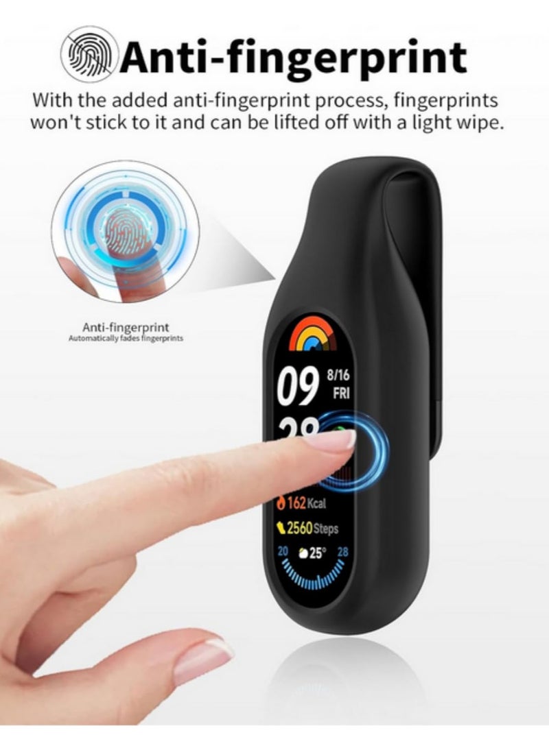 قطعة واحدة من غطاء سيليكون واقي ناعم لشريط شاومي 10/9/8-10NFC 9NFC 8NFC، مضاد للخدوش والسقوط، قابل للغسل، بتصميم مشبك آمن، مريح للارتداء، أسود - Image 4