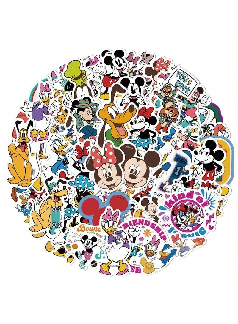 ديزني Mickey العودة الى المدارس مجموعة ملصقات بتصميم ميكي ماوس 50 قطعة مقاوم للماء متعدد الاستخدام - Image 2