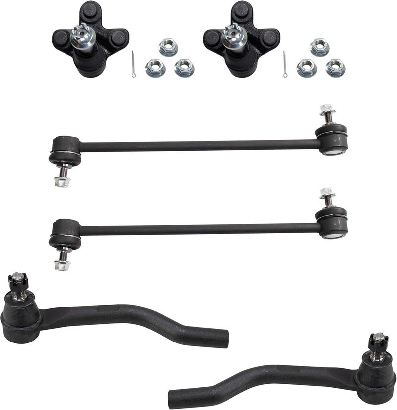 TRQ Front Steering & Suspension Kit Ball Joint Sway Bar Stabilizer Link Tie Rod Compatible with 2016-2021 Honda Civic 2019-2022 Insight - Image 1