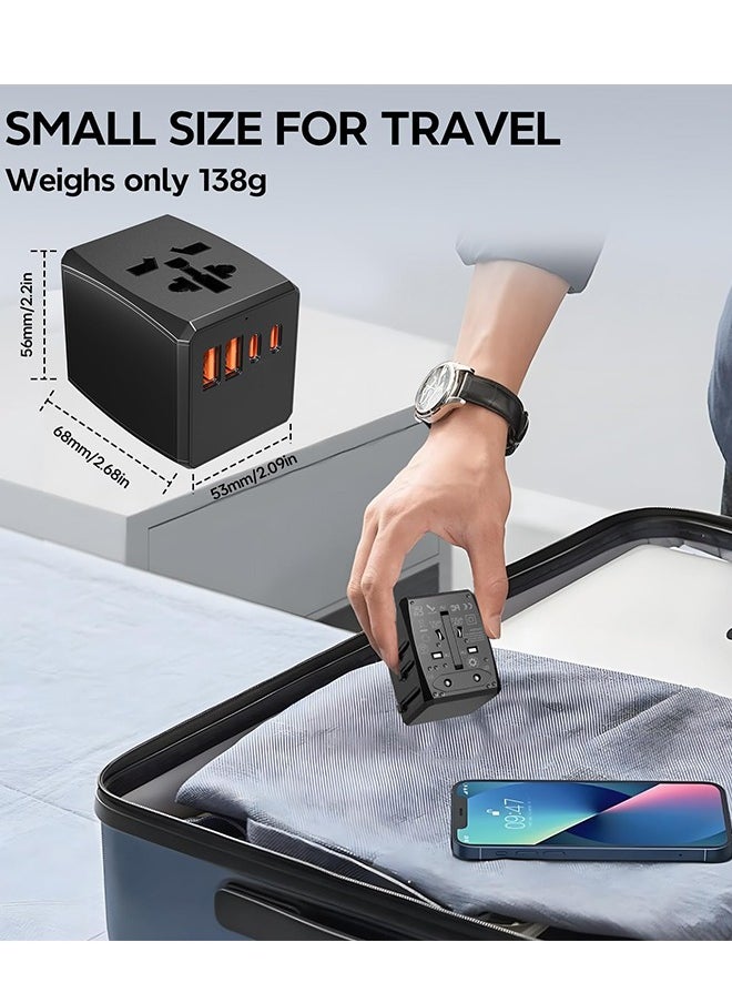 Generic Universal Travel Adapter Worldwide with 2 USB C and 2 USB A Ports, 30W Universal Plug Adaptor UK to World, International Travel Adapter for Multi Countries EU, USA, UK, Australia, Thailand etc (Black)  - Image 5