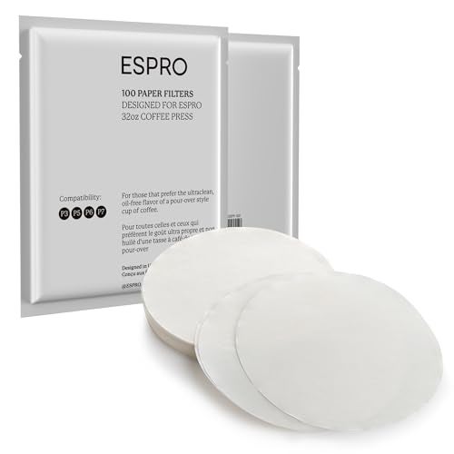 ESPRO 100 Count Coffee Paper Filters  for ESPRO Coffee French Press P3P5P6P7 32 Ounce