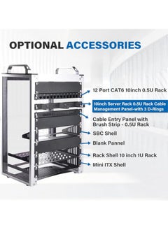 erorex 0.5U Metal Horizontal Rackmount Cable Manager with 3 D-Ring Hooks – 10 Inch Server Rack Cable Management Panel for DeskPi Rackmate T1  - Image 5