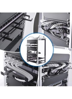 erorex 0.5U Metal Horizontal Rackmount Cable Manager with 3 D-Ring Hooks – 10 Inch Server Rack Cable Management Panel for DeskPi Rackmate T1  - Image 4