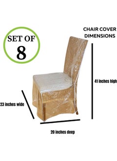Evelots Evelots Dining Room/Kitchen Chair Cover/Protector-8 Pack- Heavy Duty Clear PVC Vinyl-No Dust/Spill/Pet Hair/Pet Claws, Easy Clean Slipcover  - Image 2