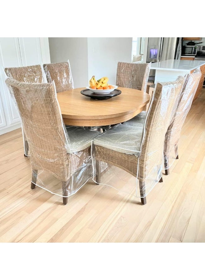 Evelots Evelots Dining Room/Kitchen Chair Cover/Protector-8 Pack- Heavy Duty Clear PVC Vinyl-No Dust/Spill/Pet Hair/Pet Claws, Easy Clean Slipcover  - Image 3