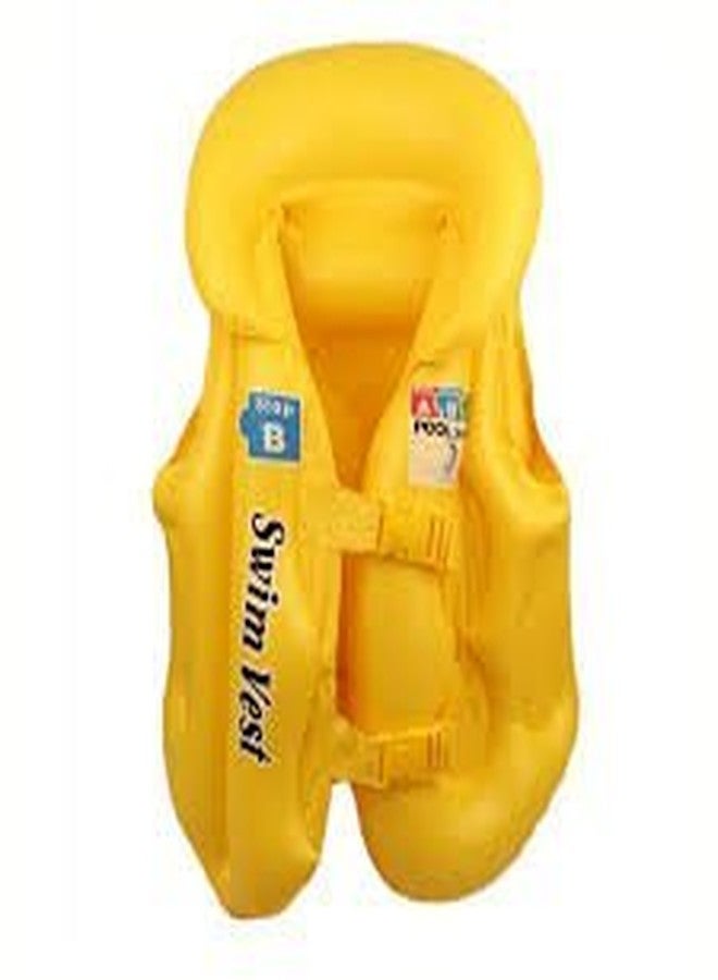 JERN Kids Colorful Inflatable Life Vest and Jacket (Yellow, M) - Image 1