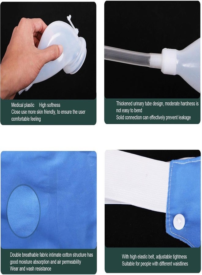 VALUEVIBES أكياس تجميع البول القابلة لإعادة الاستخدام للرجال والنساء - أكياس تصريف البول المحمولة وسراويل سلس البول | نظام بولي مانع للتسرب للنساء طريحات الفراش وكبار السن (أزرق للرجال) - Image 5