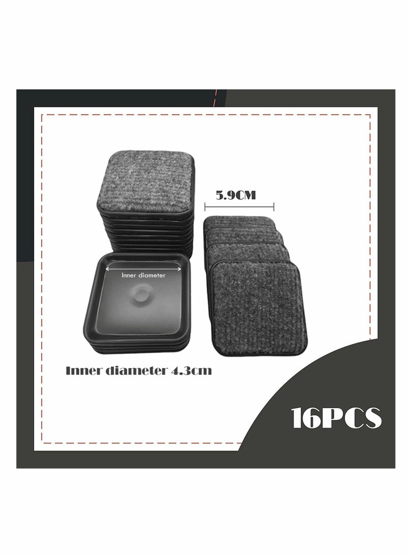 واي آند دي Furniture Caster Cups, Slider Felt Base Castor Cups Pads Anti-Sliding Floor Protectors feet for Tables Bed Sofa Chairs desks  - Image 2