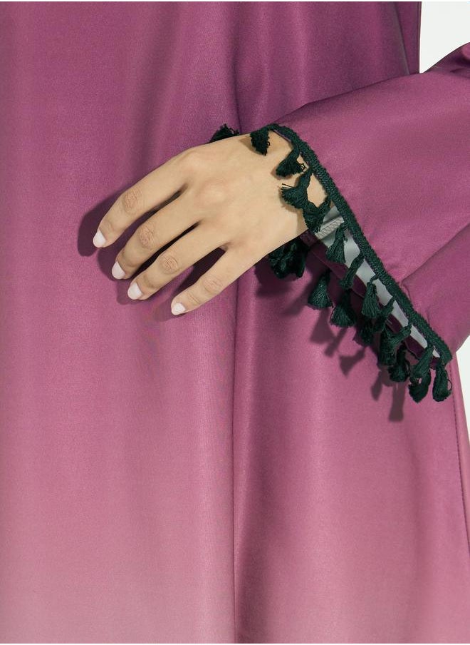 Styli - Gradient Effect Jalabiya with Tassel Detail - Image 1