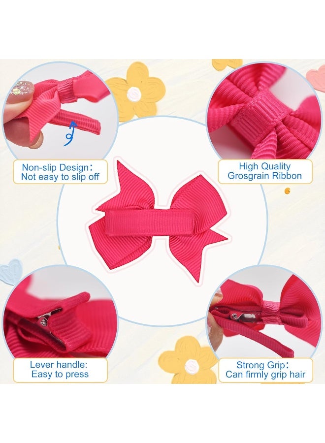 Hoewina Baby Hair Clips, 42PCS 2" Fully Lined Hair Bows for Girls, Toddler Hair Accessories for Girls, Alligator Hair Clips for Girls Toddlers Baby Kids Teens - Image 3