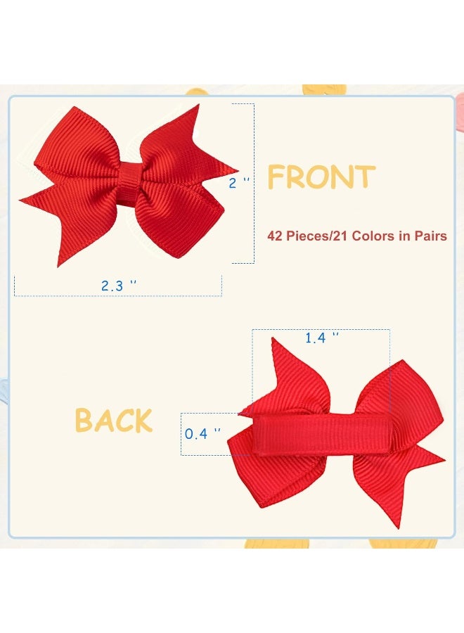 Hoewina Baby Hair Clips, 42PCS 2" Fully Lined Hair Bows for Girls, Toddler Hair Accessories for Girls, Alligator Hair Clips for Girls Toddlers Baby Kids Teens - Image 2
