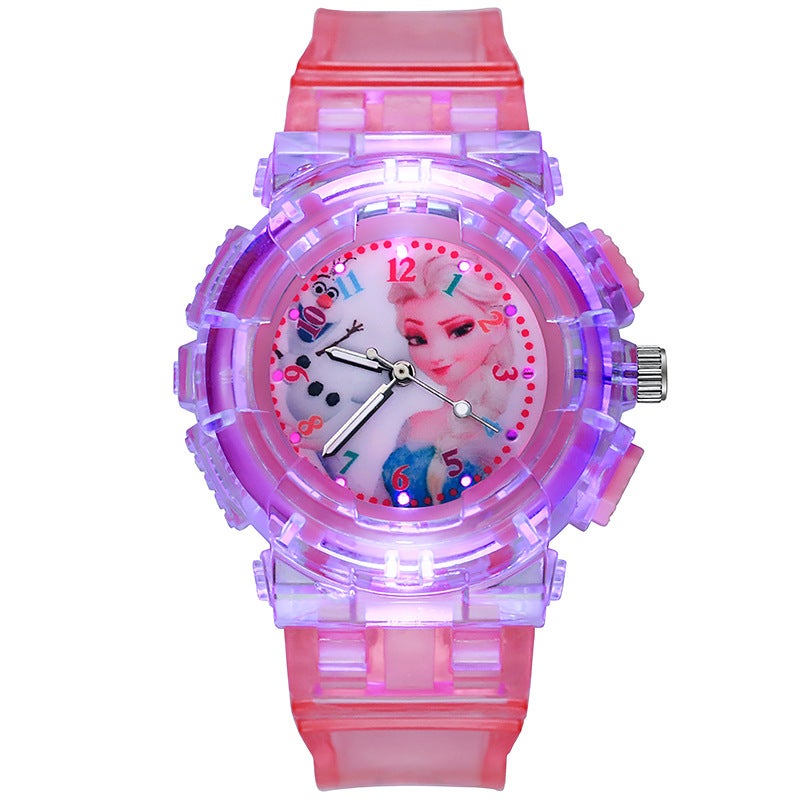 New Kids Frozen Luminous Quartz Watch Pink C style 