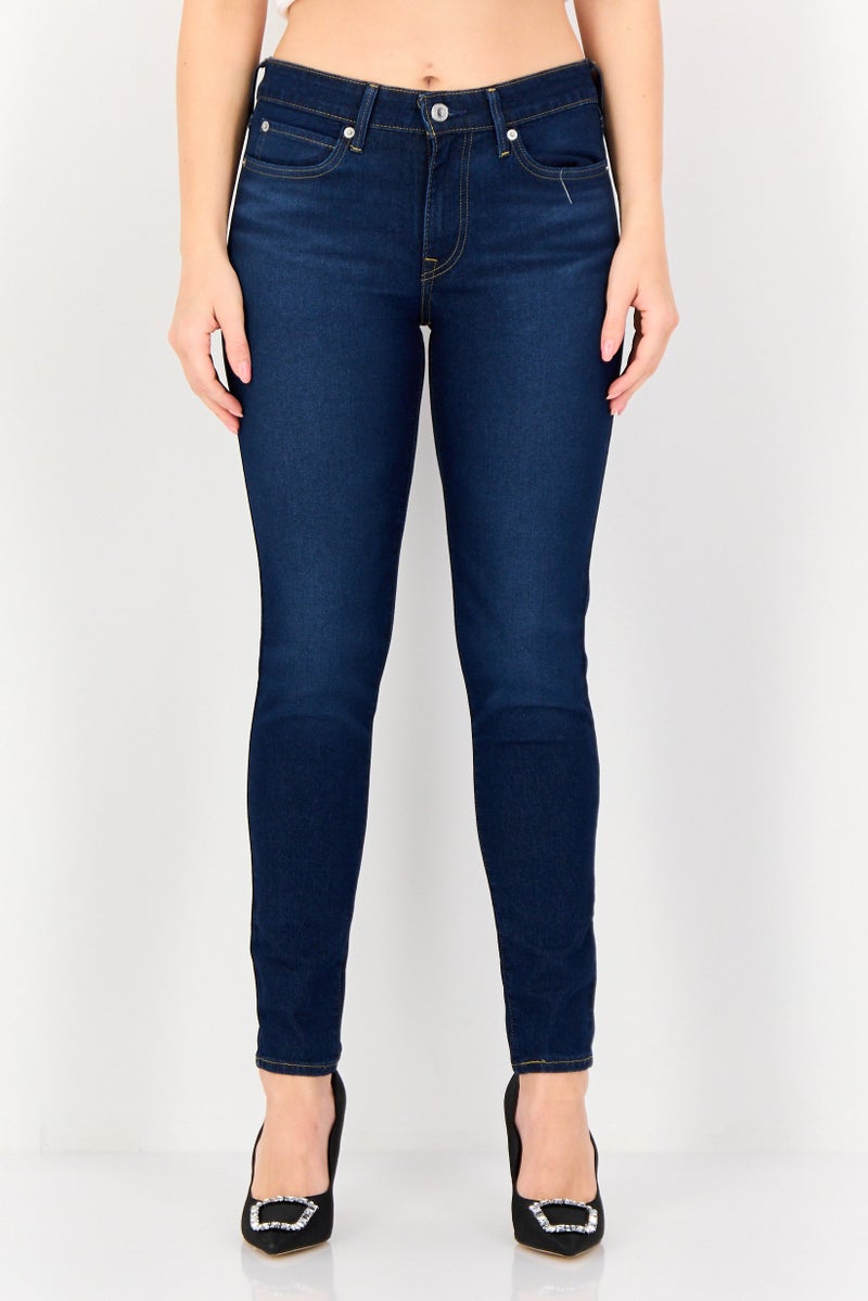 Levi's Women Super Skinny Fit Washed Denim Jeans, Blue - Image 1