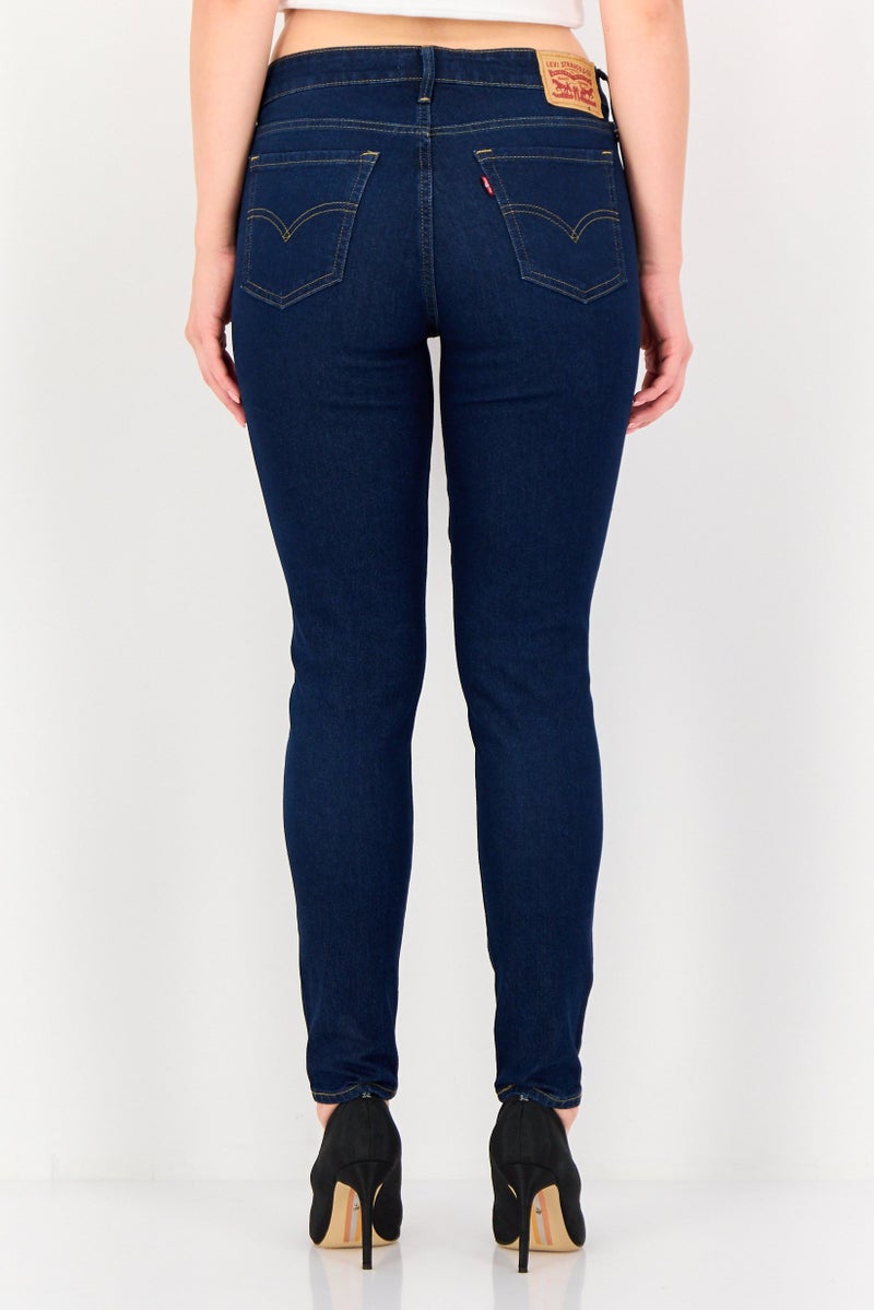 Levi's Women Super Skinny Fit Washed Denim Jeans, Blue - Image 2
