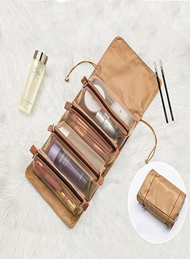 Drumil 4 in 1 Foldable Toiltry Bag - 4 in 1 Cosmetic Bag - Foldable Toiletry Bag for Travel - Cosmetic Pouch - Professional Makeup Storage Kit - Hanging Roll Up Cosmetic Accessories Organizer - Image 2