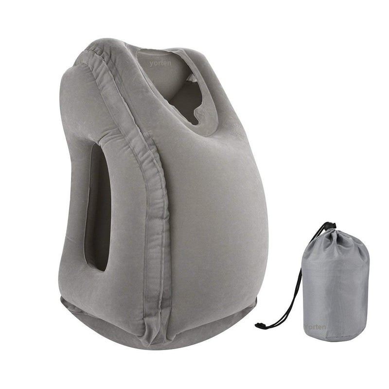 Yorten PillowsPortable Head Neck Rest Pillow Air Travel Inflatable Cushion for Airplane Train and Car Office Napping - Image 1
