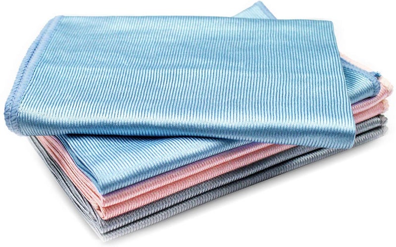P Plus Fire Microfiber Cleaning Cloths NonAbrasive Reusable and Washable MultiPurpose Highly Absorbent Lint Streak Free Towels for Car Pack of 5