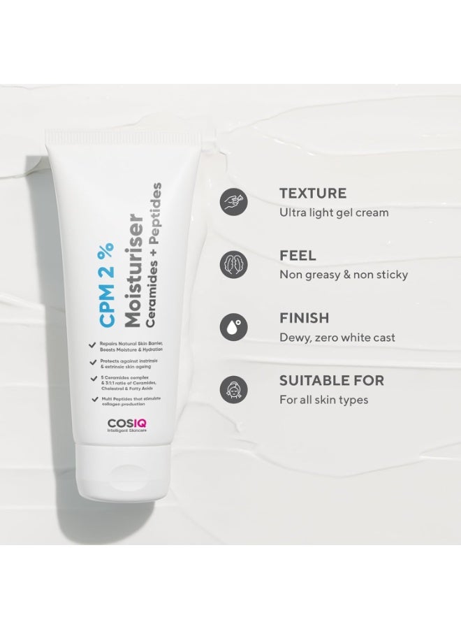 "كوز آي كيو" مرطب كوز-آي كيو سي بي إم ٢٪ سيراميد مع الببتيدات لترطيب مكثف وتقوية البشرة | كريم إصلاح حاجز البشرة | للبشرة الدهنية والجافة والعادية والحساسة | ١٠٠ مل - Image 3