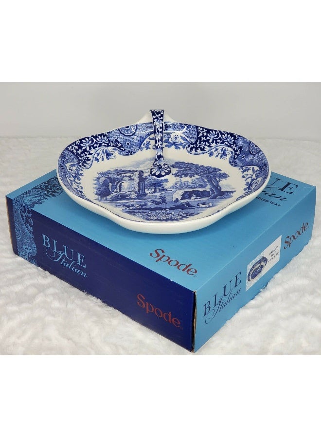 Spode Blue Italian 8 Inch Handled Tray - Elegant Decorative Serving Dish for Snacks, Appetizers, Fruit - Porcelain Presentation for Entertaining Table Displays - Image 3