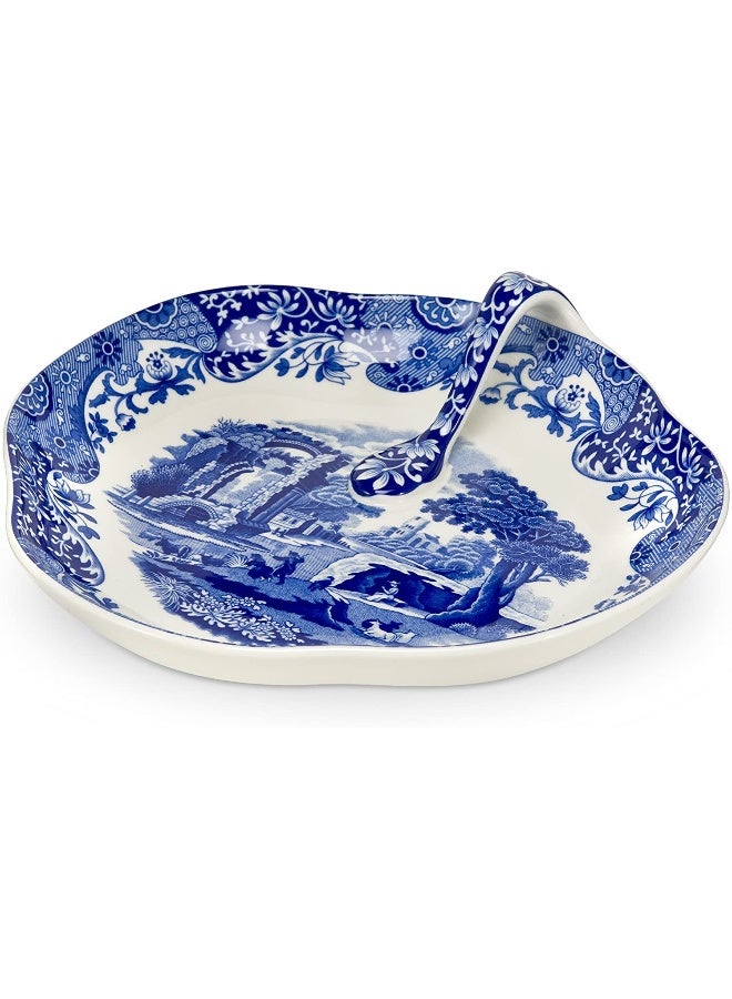 Spode Blue Italian 8 Inch Handled Tray - Elegant Decorative Serving Dish for Snacks, Appetizers, Fruit - Porcelain Presentation for Entertaining Table Displays - Image 2