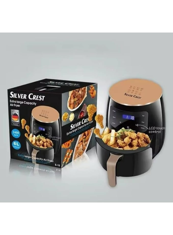Silver Crest, 6 liter Air Fryer Performance Range 2400 watt Rapid Air Convection Heating,18 (International Warranty) - Image 2