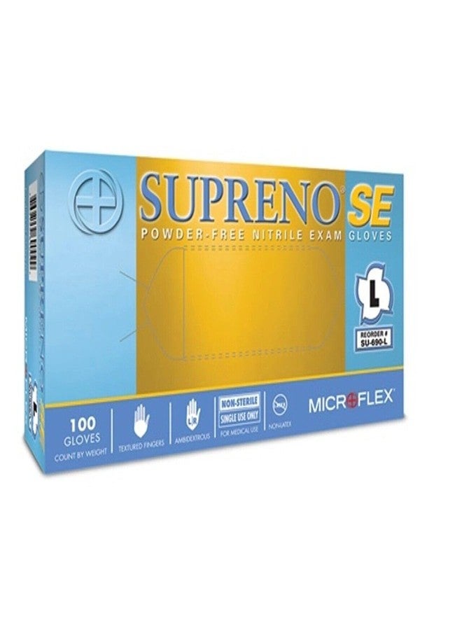 Ansell Micro Flex SU690L Supreno Powder Free Nitrile Gloves, Large (MFXSU690L) Category: Medical Nitrile Gloves - Image 2