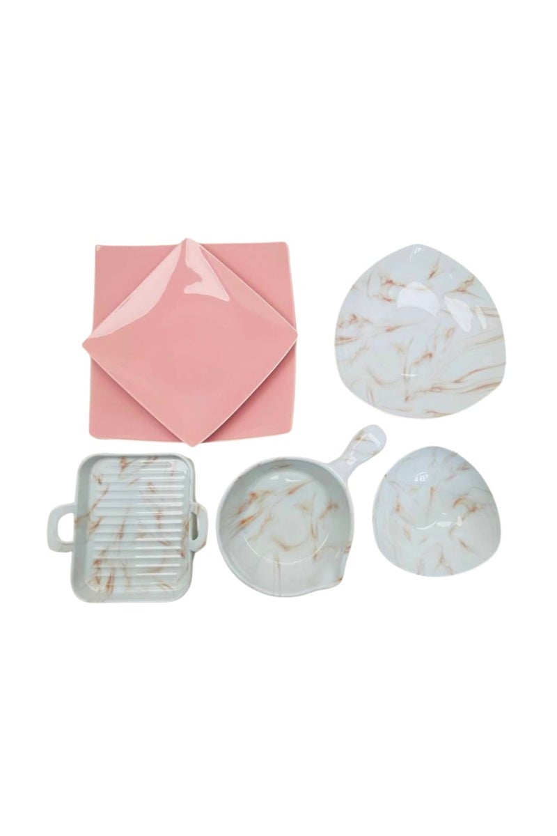 Lotus Fathi Mahmoud 26-Piece Porcelain Dinner Set - Pink 