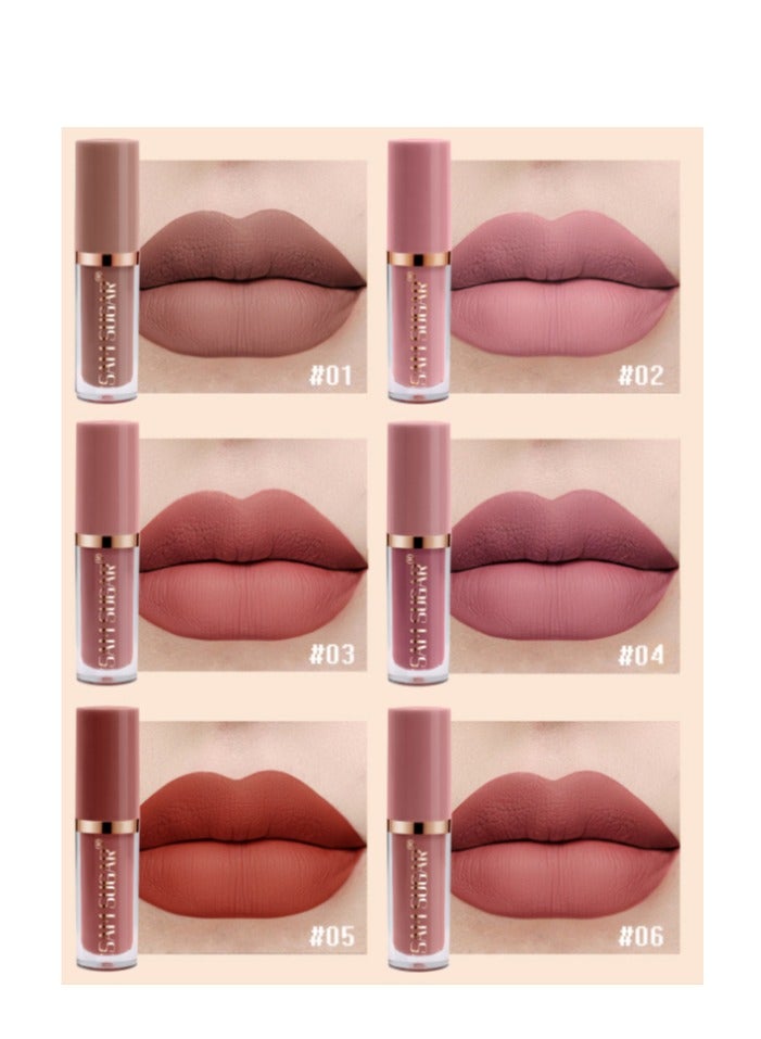 SAM SUGAR 12 Colors Book Style Velvet Matte Liquid Lipstick Christmas Gift Set Long-Lasting Non-Stick Cup Not Fade Shimmer Nude Lip Gloss Thanks For the Love Lip Set (Set B) - Image 4