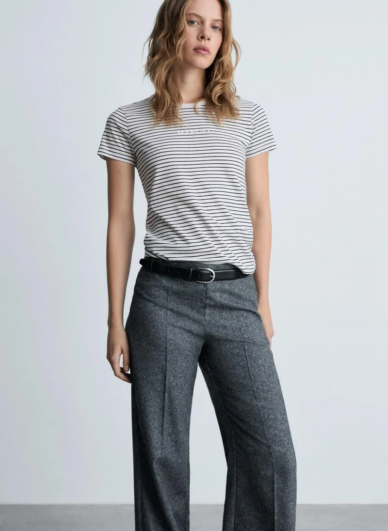 مانجو Striped logo T-shirt