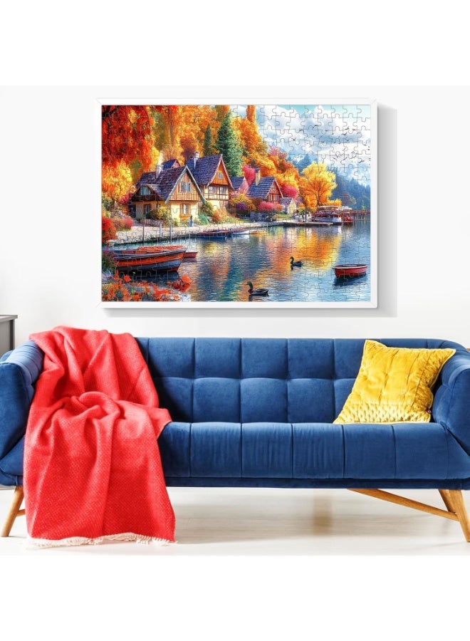 1000 قطعة من ألغاز بحيرات الخريف - ألغاز تحدي للبالغين، مناسبة للتسلية العائلية، هدايا مثالية لعيد الميلاد. - Image 4