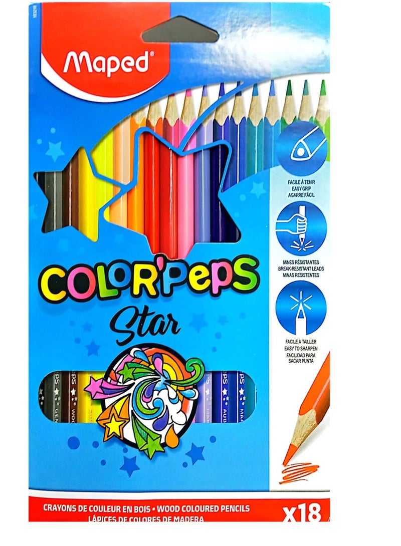 Maped Color'Peps Colouring Pencils Multicolor Pack Of 18 - Image 1