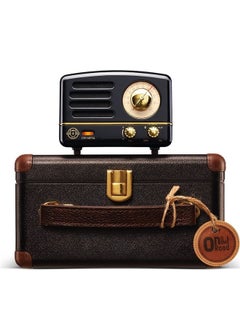Muzen OTR Metal Portable Bluetooth Speaker with Retro knob Tuner FM Radio, Also with Suitcase Gift Case, Wireless Bluetooth Speaker with Loud Stereo Sound, for Home Outdoor Travel  - Image 1
