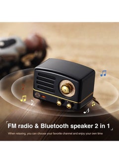 Muzen OTR Metal Portable Bluetooth Speaker with Retro knob Tuner FM Radio, Also with Suitcase Gift Case, Wireless Bluetooth Speaker with Loud Stereo Sound, for Home Outdoor Travel  - Image 4