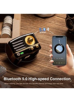 Muzen OTR Metal Portable Bluetooth Speaker with Retro knob Tuner FM Radio, Also with Suitcase Gift Case, Wireless Bluetooth Speaker with Loud Stereo Sound, for Home Outdoor Travel  - Image 5