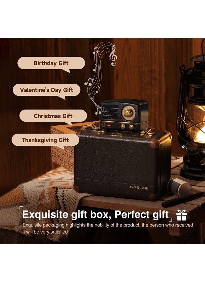 Muzen - OTR Metal Portable Bluetooth Speaker with Retro knob Tuner FM Radio, Also with Suitcase Gift Case, Wireless Bluetooth Speaker with Loud Stereo Sound, for Home Outdoor Travel - Image 1