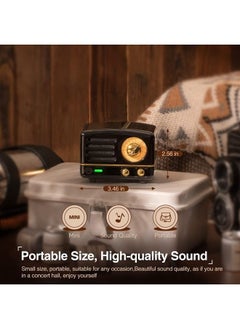 Muzen OTR Metal Portable Bluetooth Speaker with Retro knob Tuner FM Radio, Also with Suitcase Gift Case, Wireless Bluetooth Speaker with Loud Stereo Sound, for Home Outdoor Travel  - Image 2