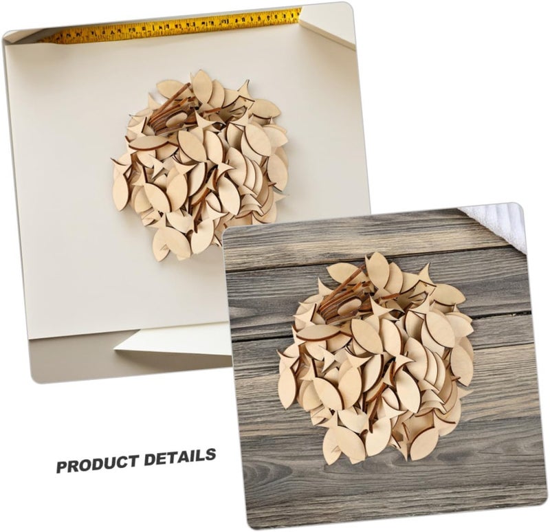 Healifty 50pcs Unfinished Wood Fish Cutouts Smooth Edges Mini Fish Shaped Wood Slices for DIY Painting Crafts and Rustic Home Decoration Projects - Image 3