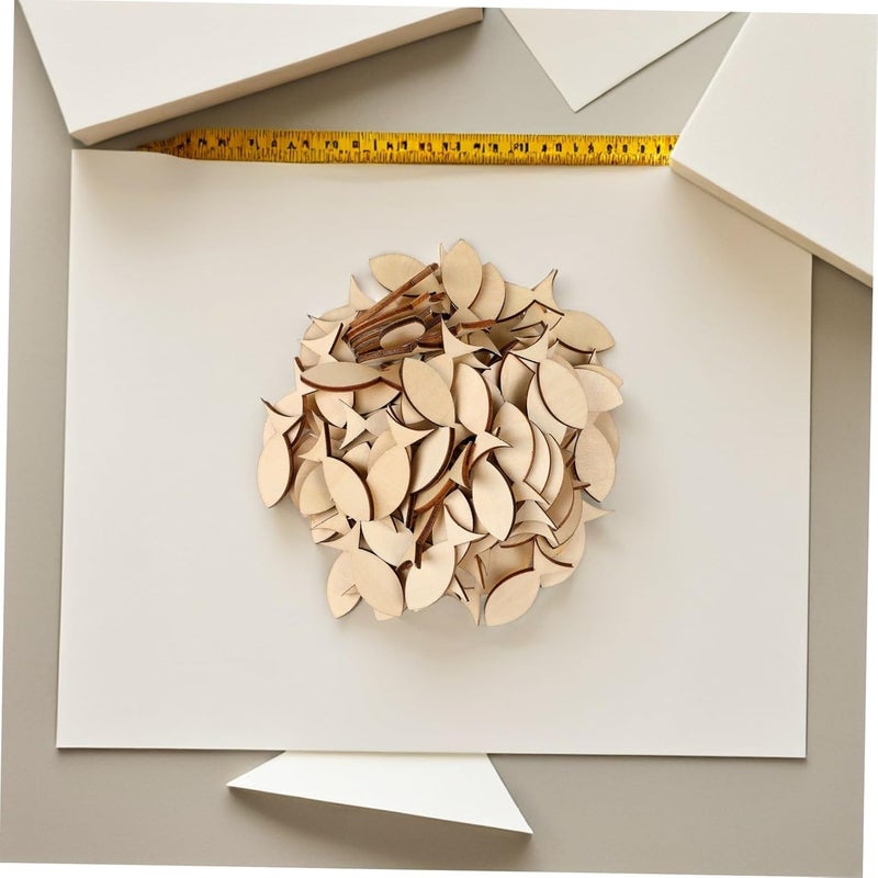 Healifty 50pcs Unfinished Wood Fish Cutouts Smooth Edges Mini Fish Shaped Wood Slices for DIY Painting Crafts and Rustic Home Decoration Projects - Image 5