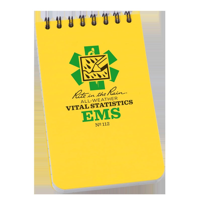 Rite in The Rain Weatherproof EMS Notebook, 3" x 5", Yellow Cover, Vital Stats Pages (No. 112) - Image 1