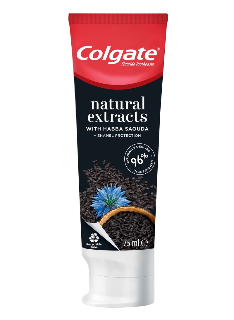 كولجيت معجون أسنان كولجيت، مستخلصات طبيعية، حبة البركة، حماية مينا الأسنان، 75 مل - Image 3