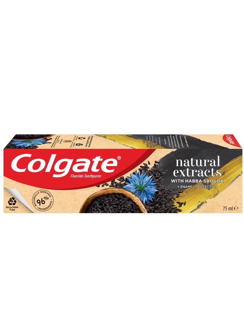 كولجيت معجون أسنان كولجيت، مستخلصات طبيعية، حبة البركة، حماية مينا الأسنان، 75 مل - Image 2