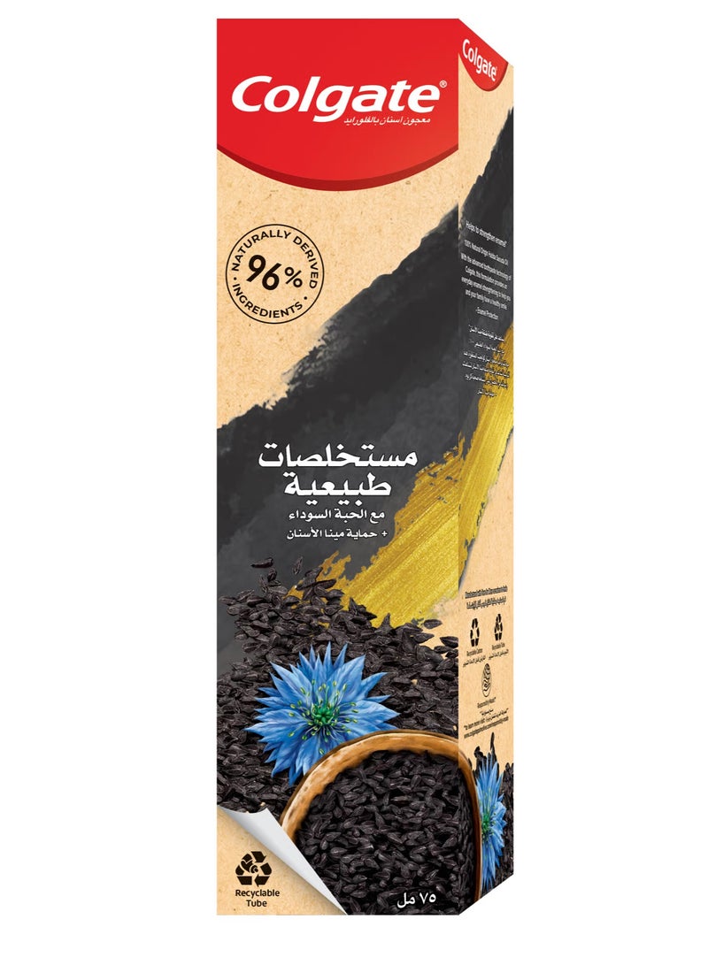 كولجيت معجون أسنان كولجيت، مستخلصات طبيعية، حبة البركة، حماية مينا الأسنان، 75 مل - Image 4