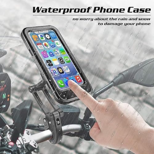 DS ENTERPRISE Bike/Scooty Mobile Stand, Waterproof Cell Phone Mount Holder, Universal Bike-Cycle Handlebar Sensitive Touch Screen, Fit 4-7.2 Inches All Smartphones Adjustable 360° Rotation Phone Case with TPU - Image 5